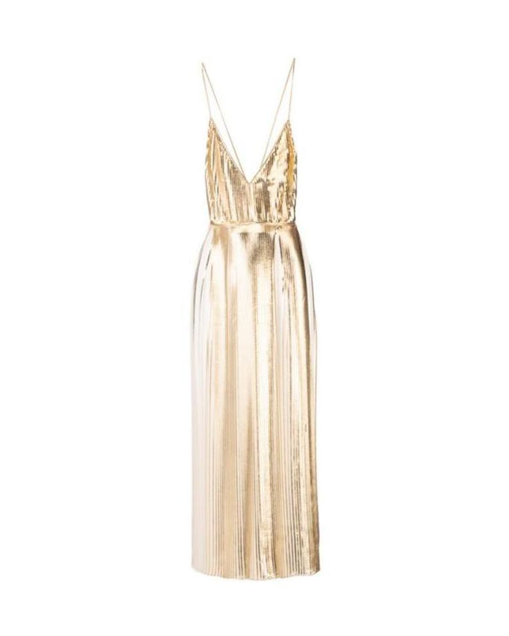 Valentino Metallic Plissé Cocktail Dress
