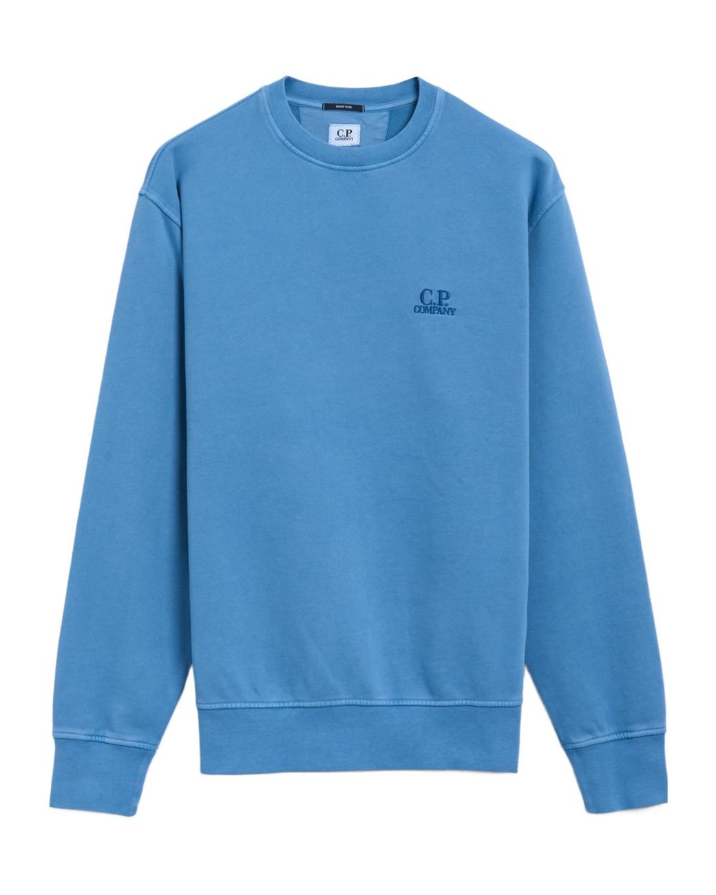 C P Company Blue Embroidered Crew-Neck Sweatshirt for men