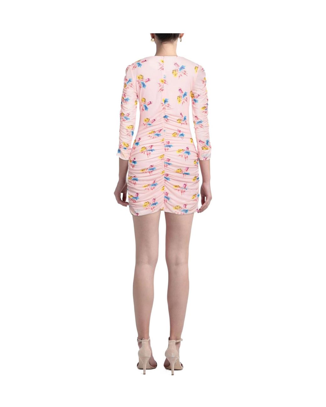 Ganni Pink Floral-Print Short Dresses