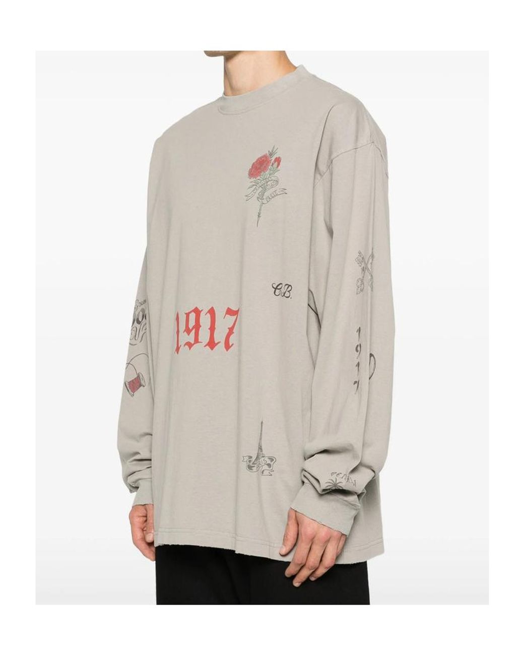 Balenciaga White Long-Sleeved T-Shirt for men