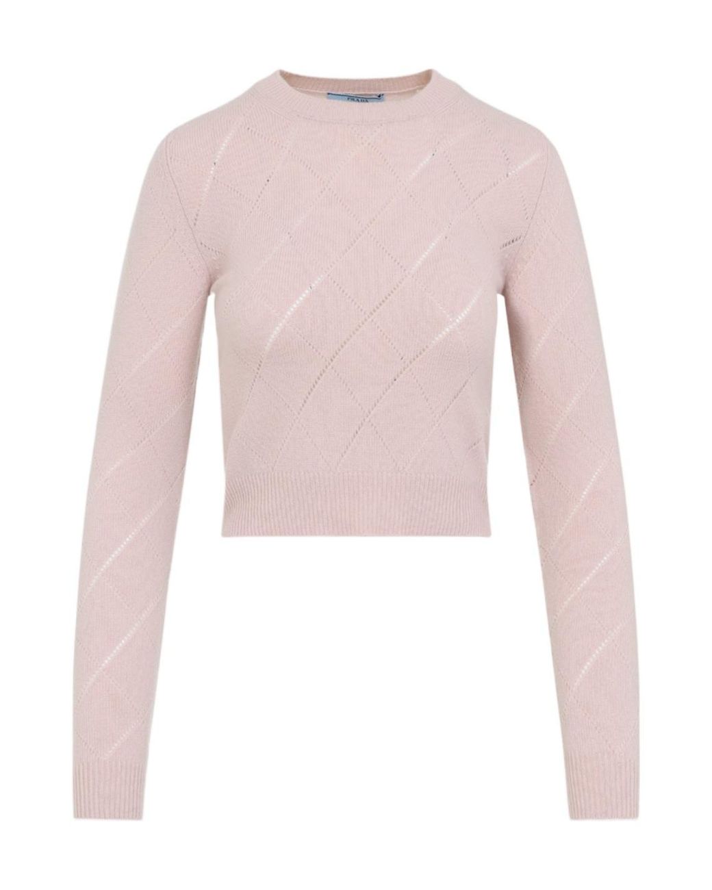 Prada Pink Crewneck Cropped Jumper