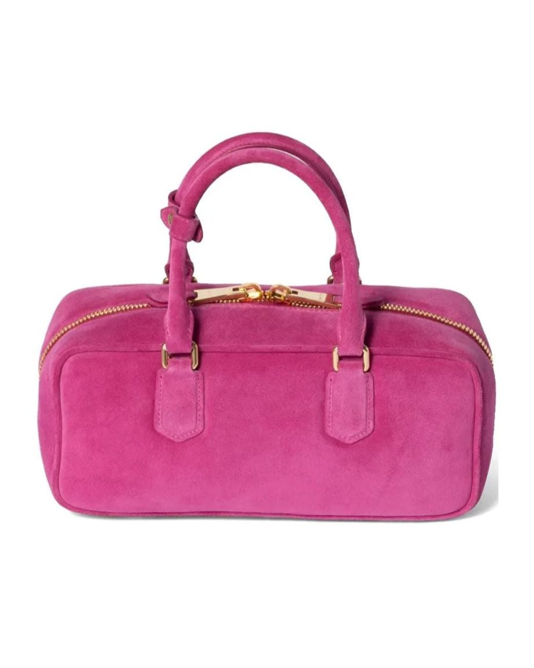 Miu Miu Pink Arcadie Logo Embossed Tote Bag