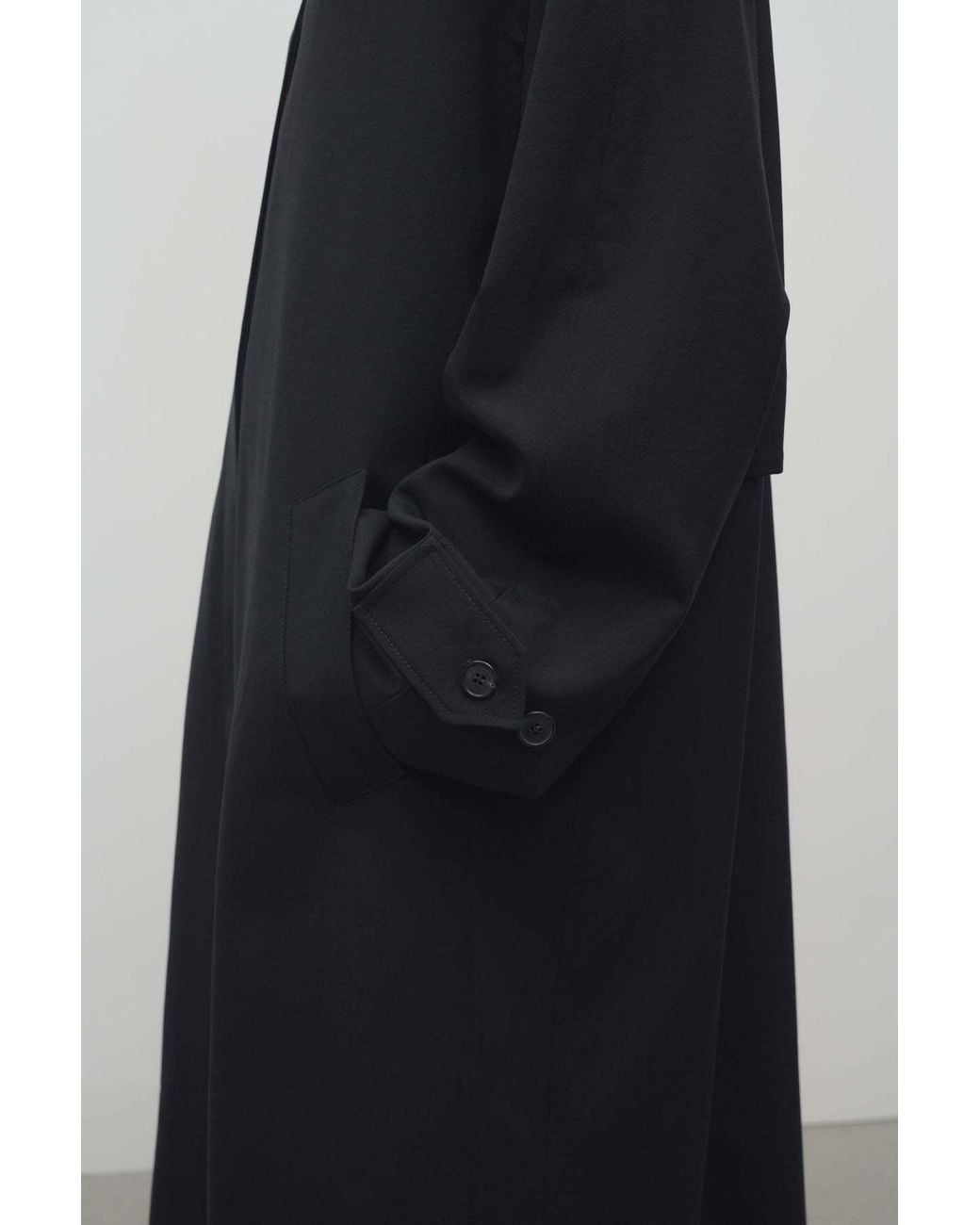 The Row Black Rocco Wool Coat