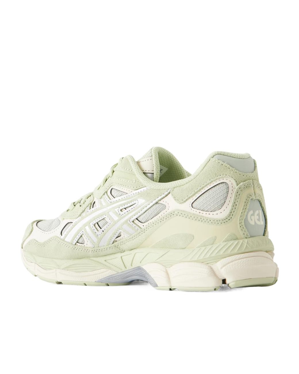 Asics Green Suede-Trimmed Mesh Sneakers