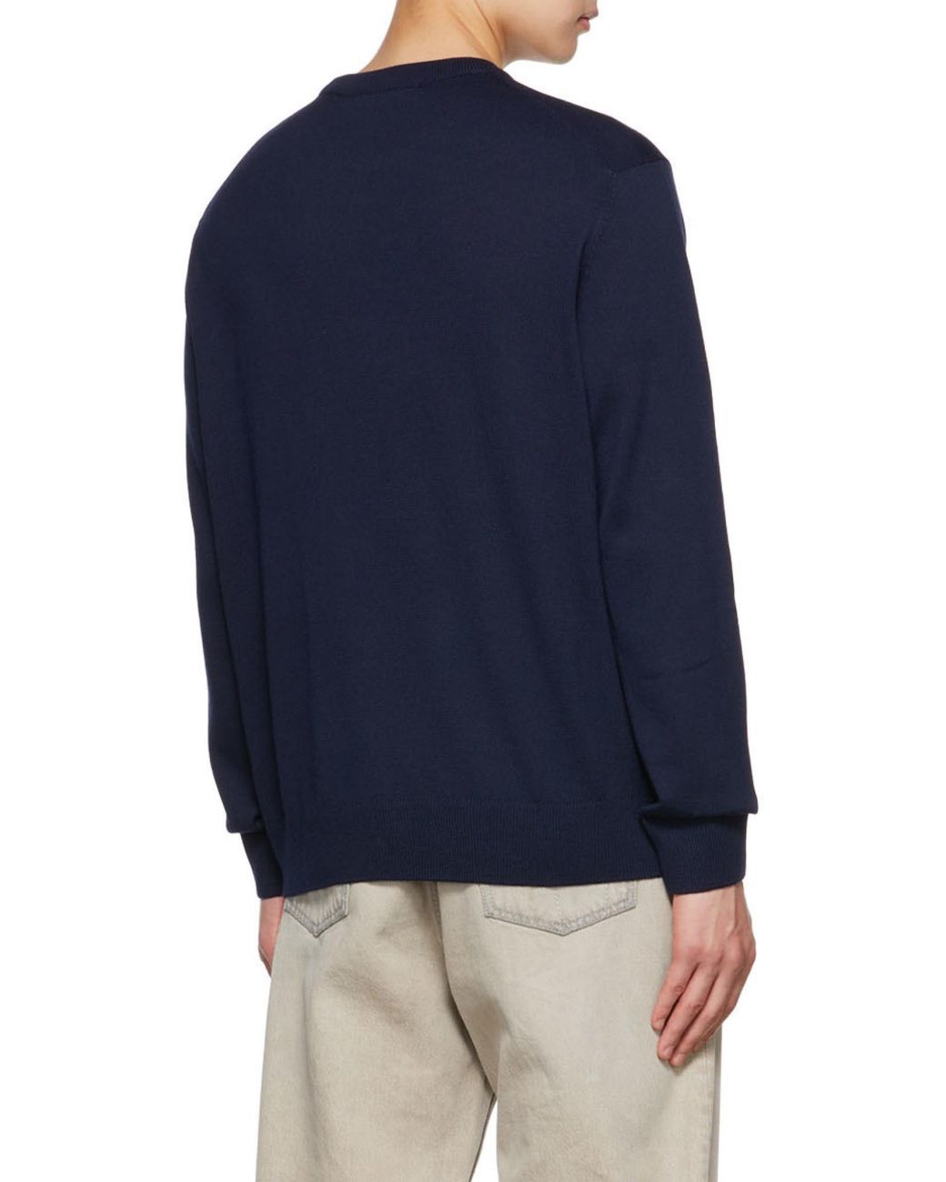 Maison Kitsuné Blue Maison Kitsuné Fox Head Patch Long-Sleeved Jumper for men