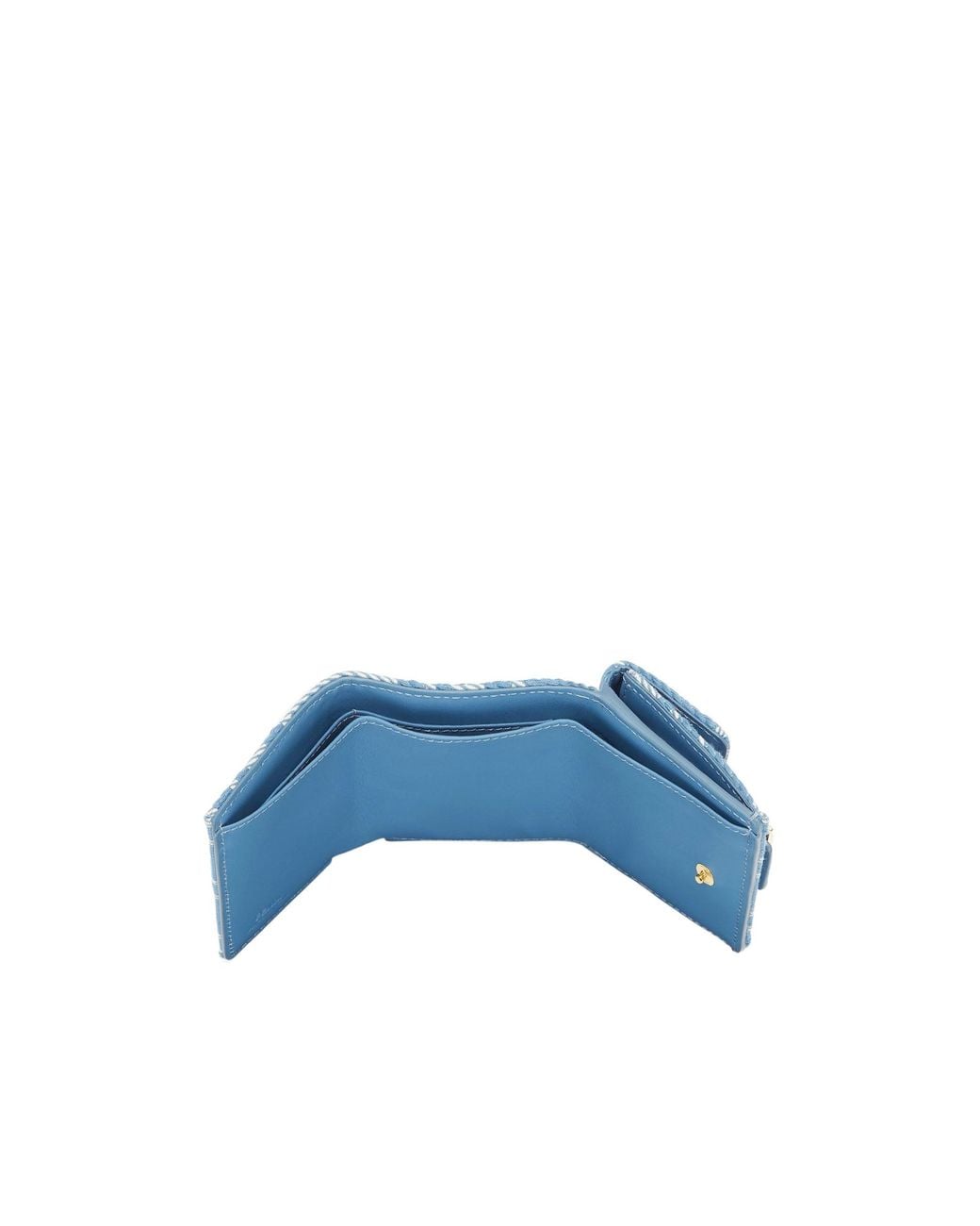 Fendi Blue Baguette Micro Trifold Wallet