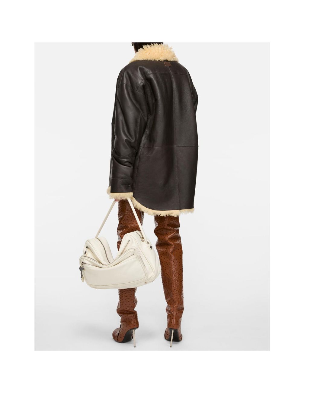 Acne Black Shearling Shirt Jacket