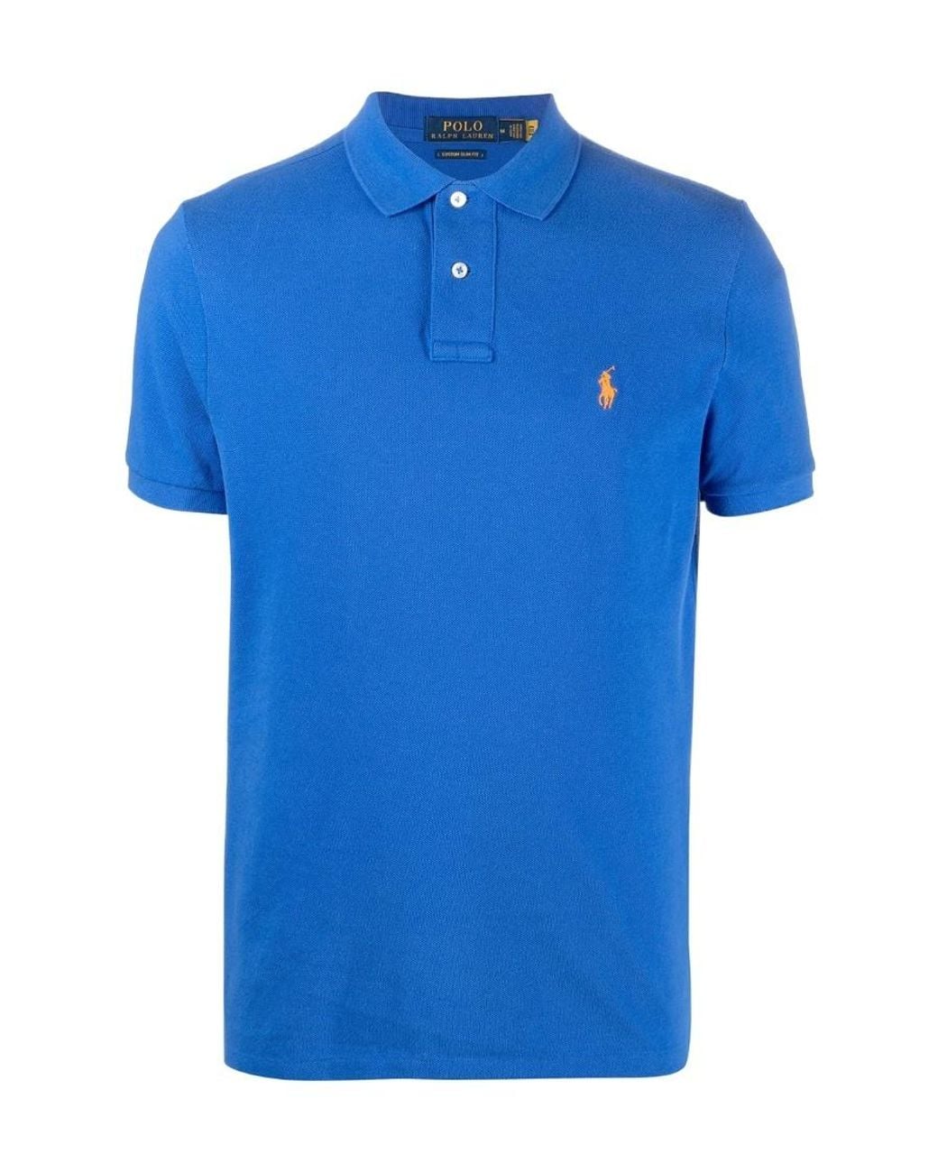 Polo Ralph Lauren Blue Logo Embroidered Short-Sleeved Polo Shirt for men