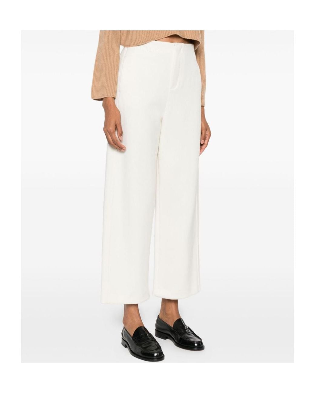 Max Mara White High-Waist Trousers