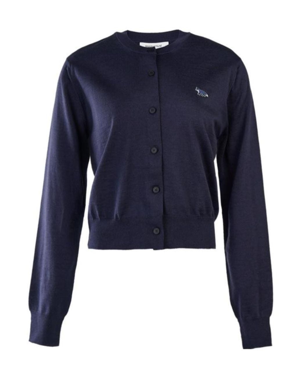 Maison Kitsuné Blue Maison Kitsuné Baby Fox Patch Knit Cardigan