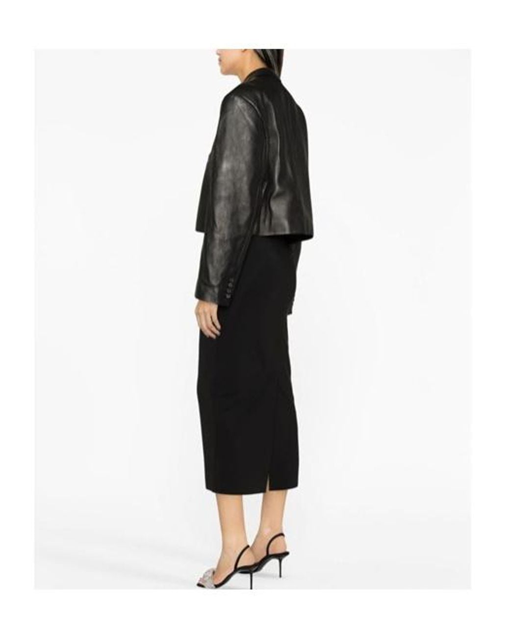 Alexander Wang Black Logo-Embroidered Pencil Skirt