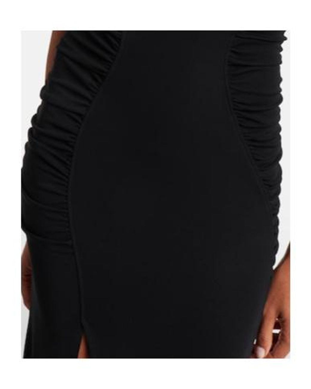 Victoria Beckham Black Ruched Crêpe Jersey Maxi Dress