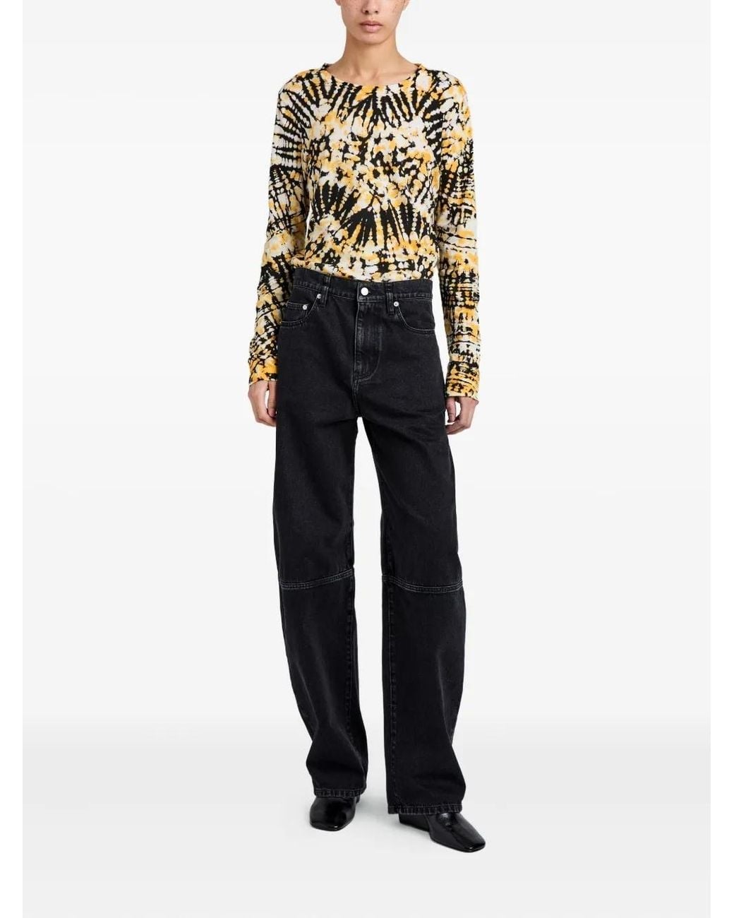 Proenza Schouler Black Mia Long-Sleeve Top