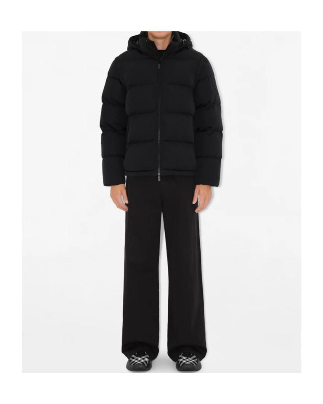 Burberry Black Detachable Sleeve Nylon Puffer Jacket for men
