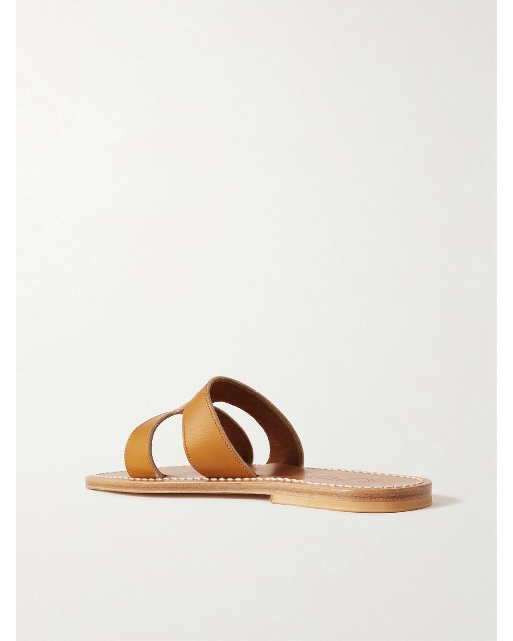 K. Jacques Brown Handmade Leather Slides