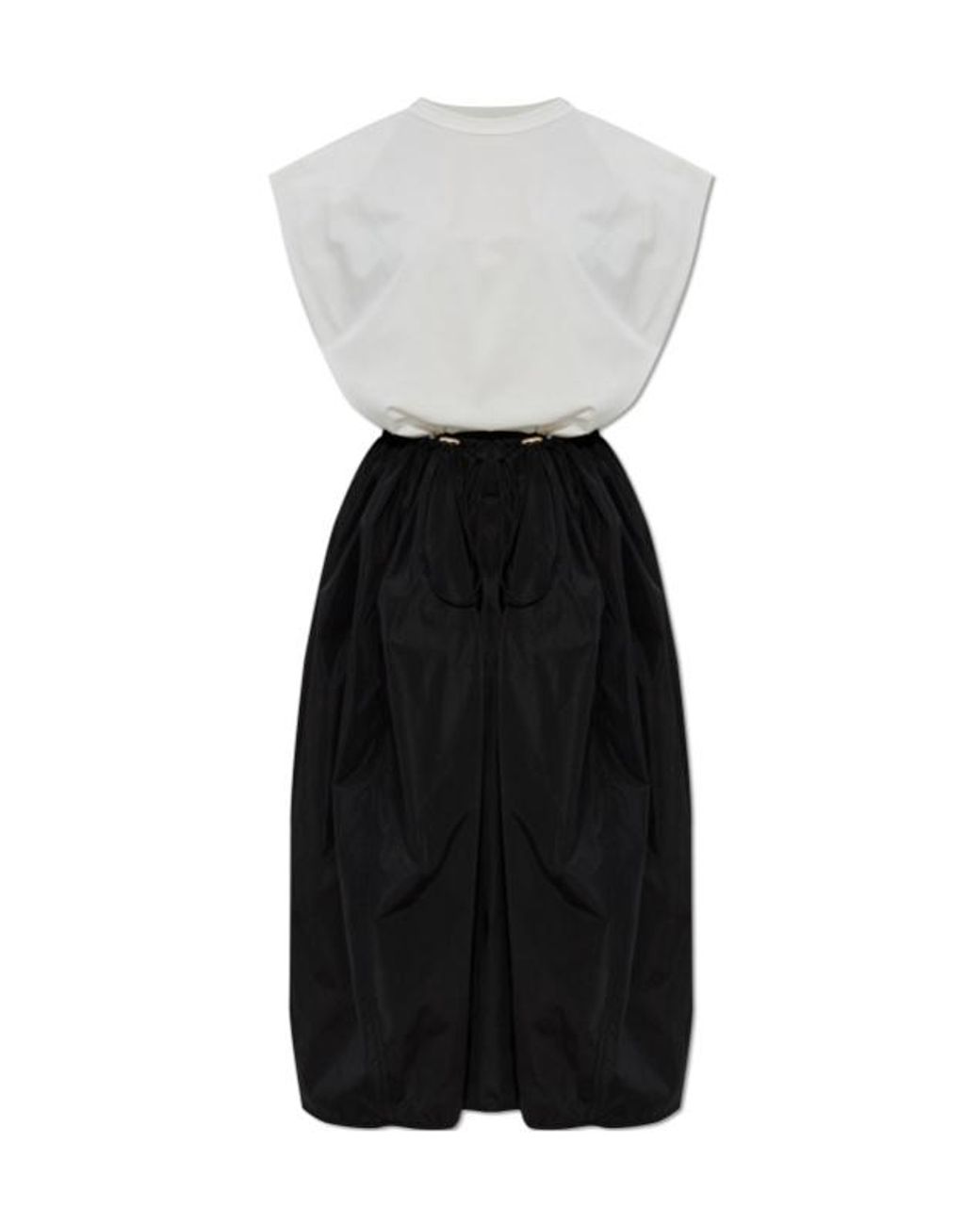 Fabiana Filippi Black Panelled Crewneck Sleeveless Dress