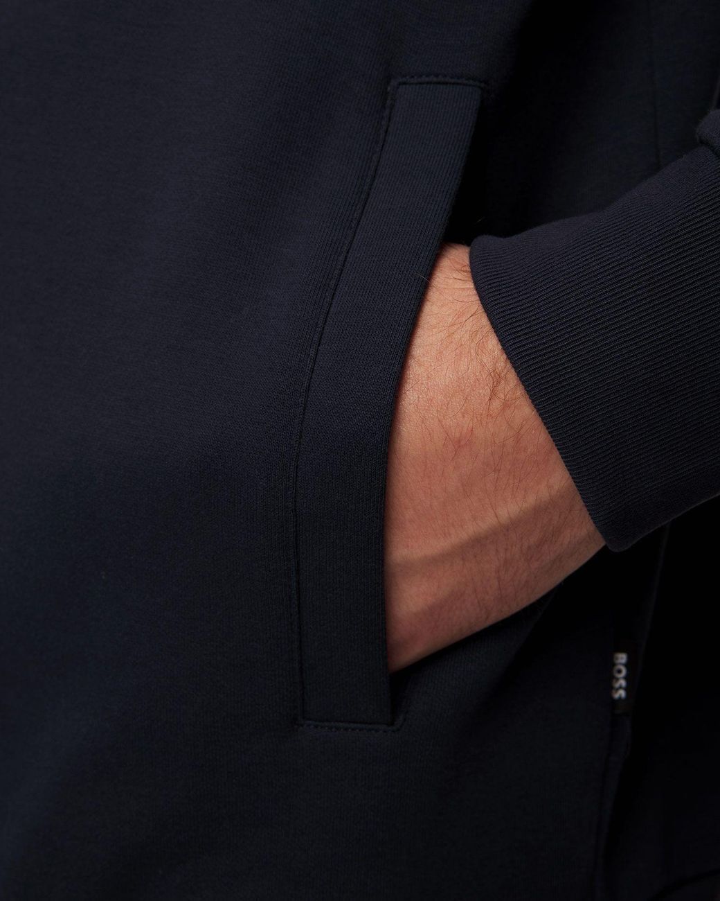 Boss Blue Zip-Up Hoodie Sweater for men