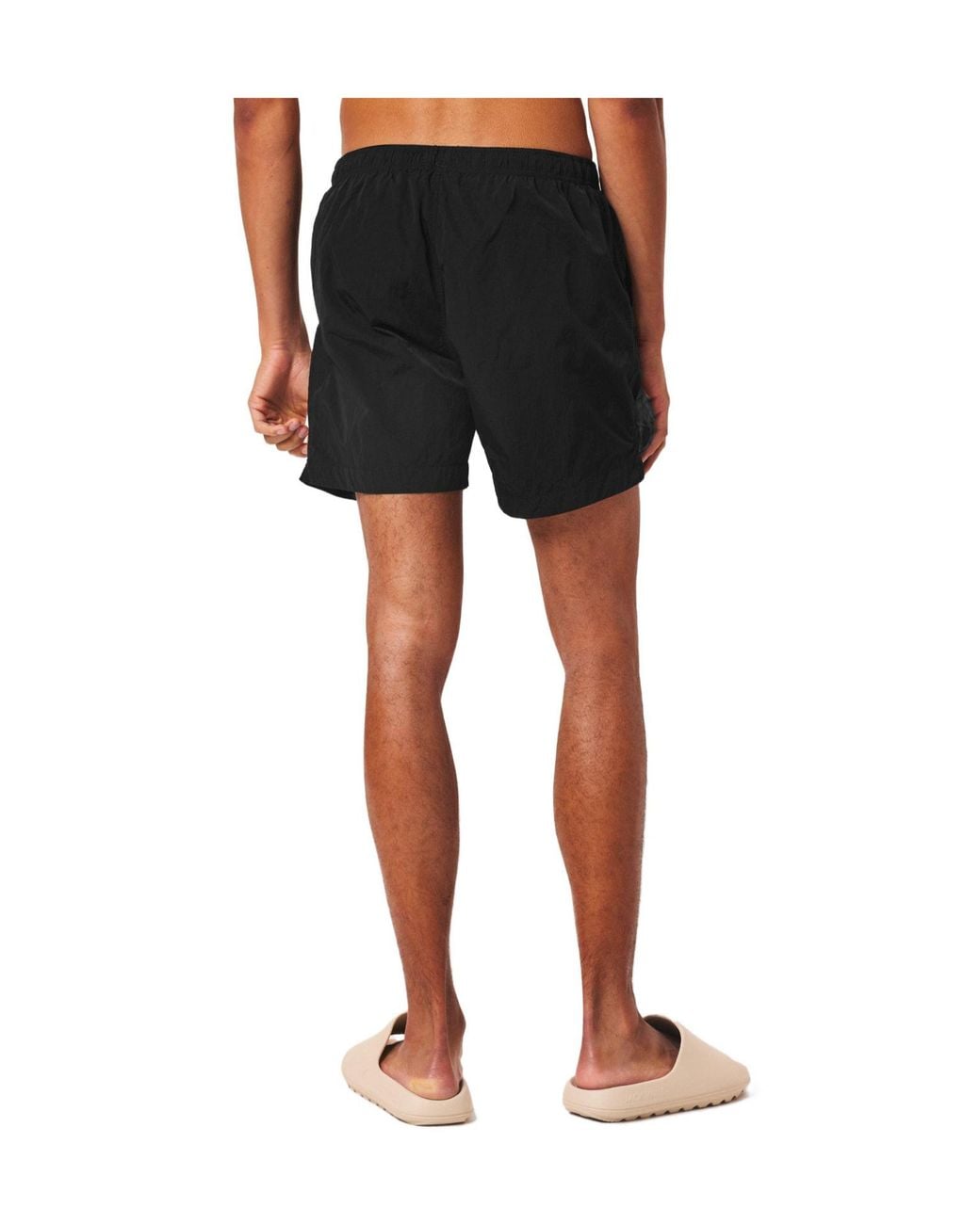 C P Company Black Elasticwaist Casual Shorts for men