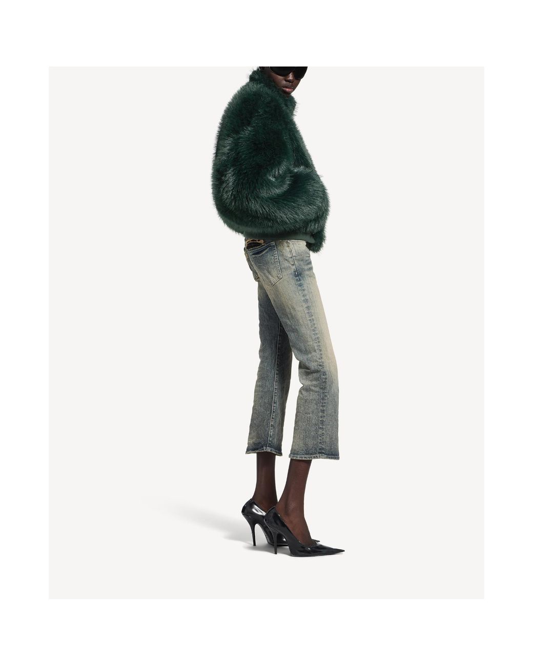 Balenciaga Green Cropped Jacket