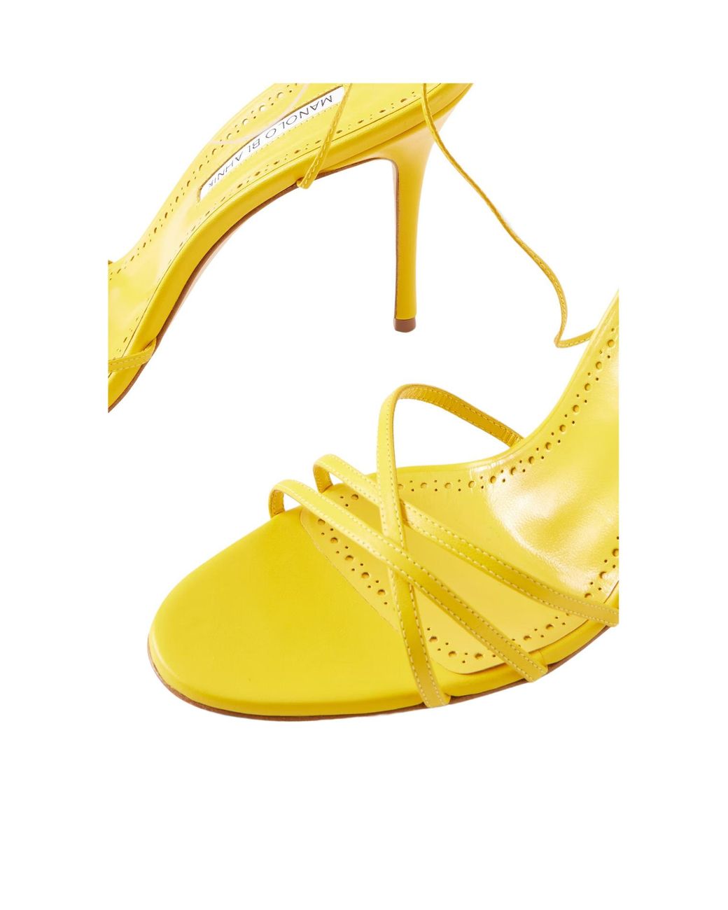 Manolo Blahnik Yellow Leather Sandals