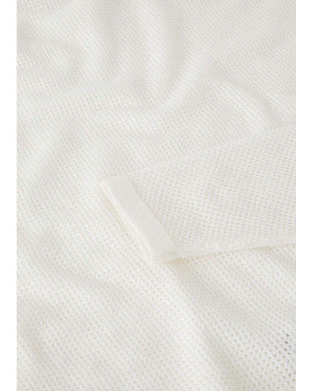 Loro Piana Natural Round Collar Long Sleeve Sweater