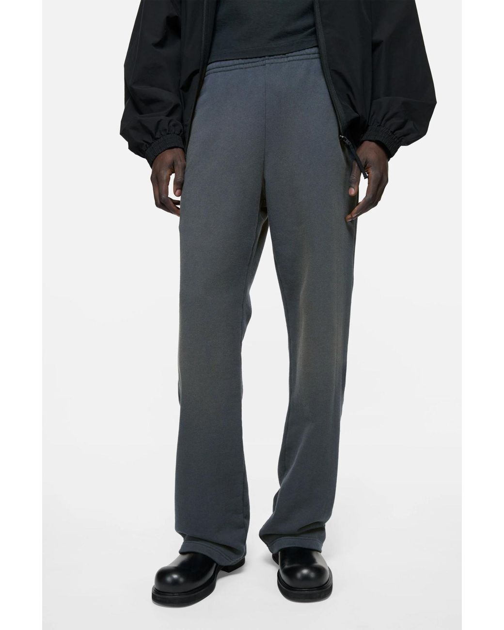 Acne Gray Fleece Trousers With Stamp Logo for men