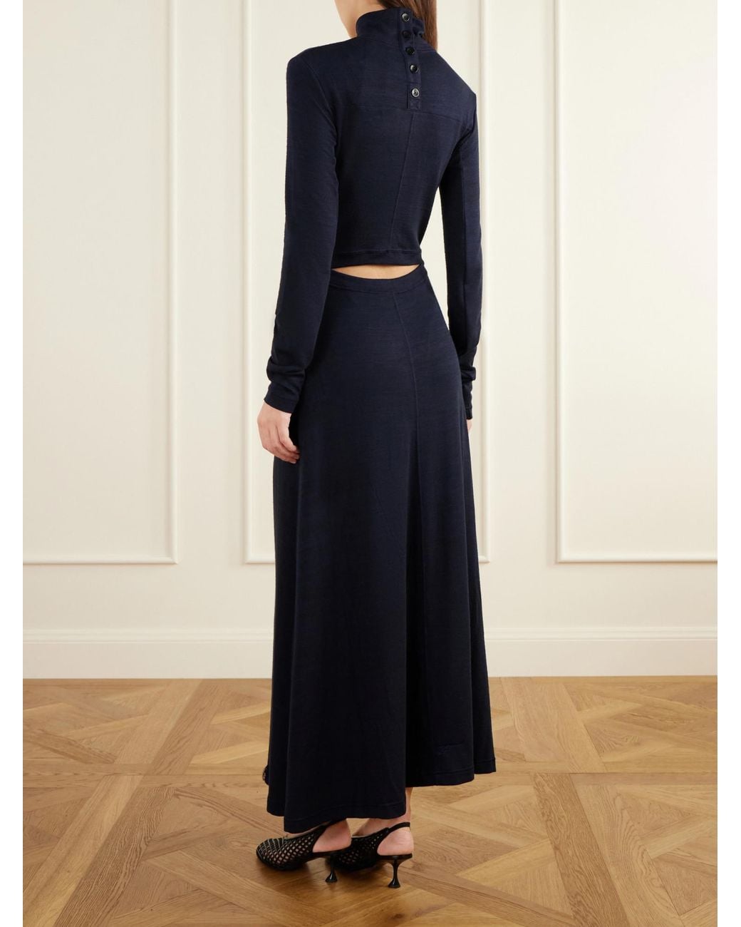 Proenza Schouler Blue Jayne Stretch-Jersey Midi Dress