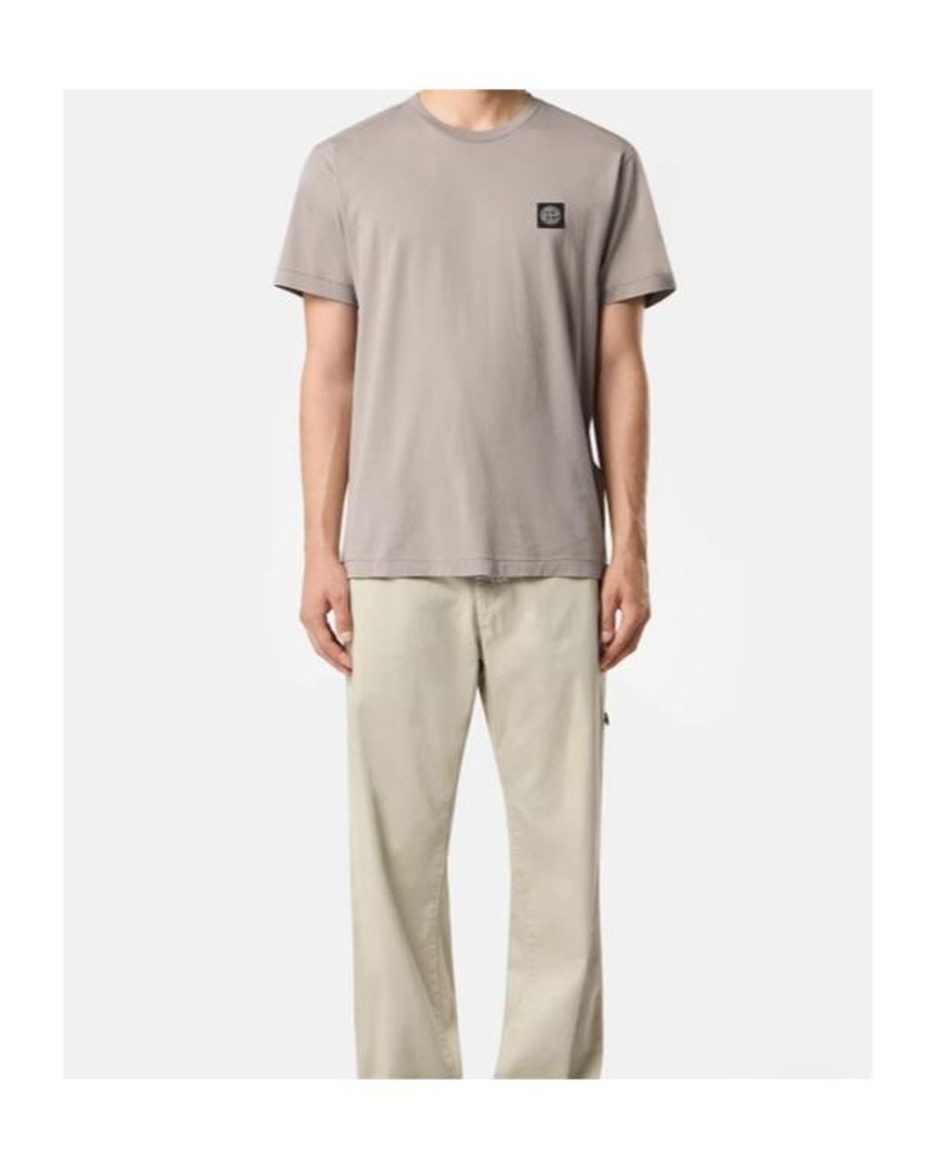 Stone Island White Slim-Fit T-Shirt With Compass Patch for men