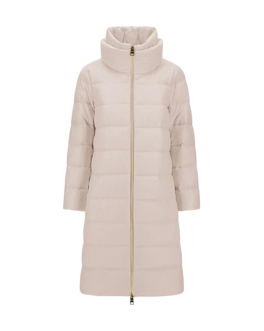 Herno White High-Neck Quilted Coat