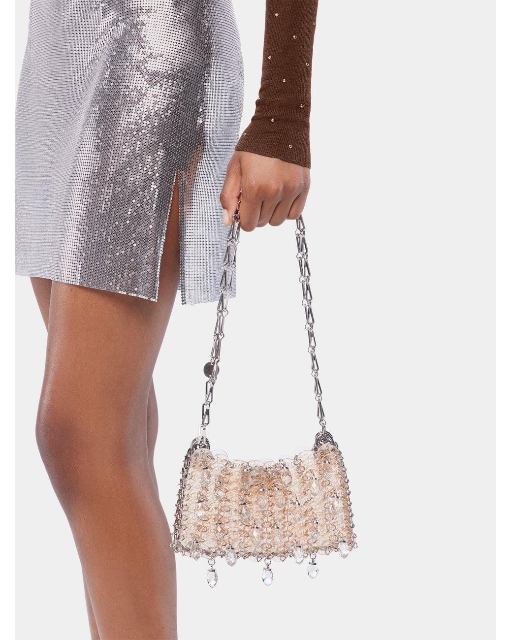 Rabanne White Rabanne 1969 Nano Crystal Resin Shoulder Bag
