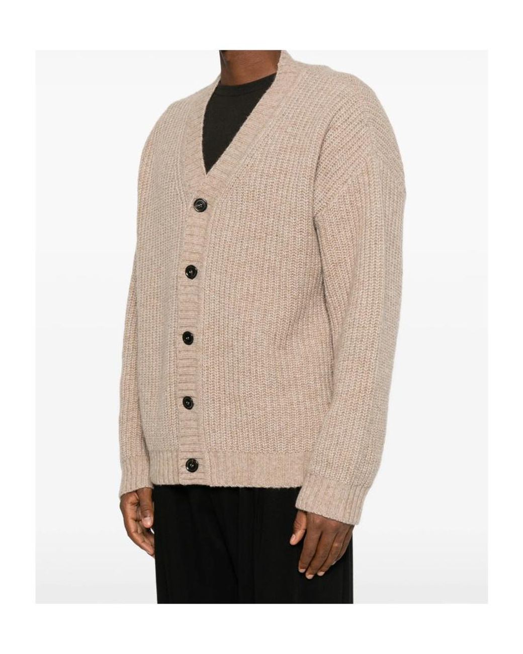 Roberto Collina Natural V-Neck Cardigan for men