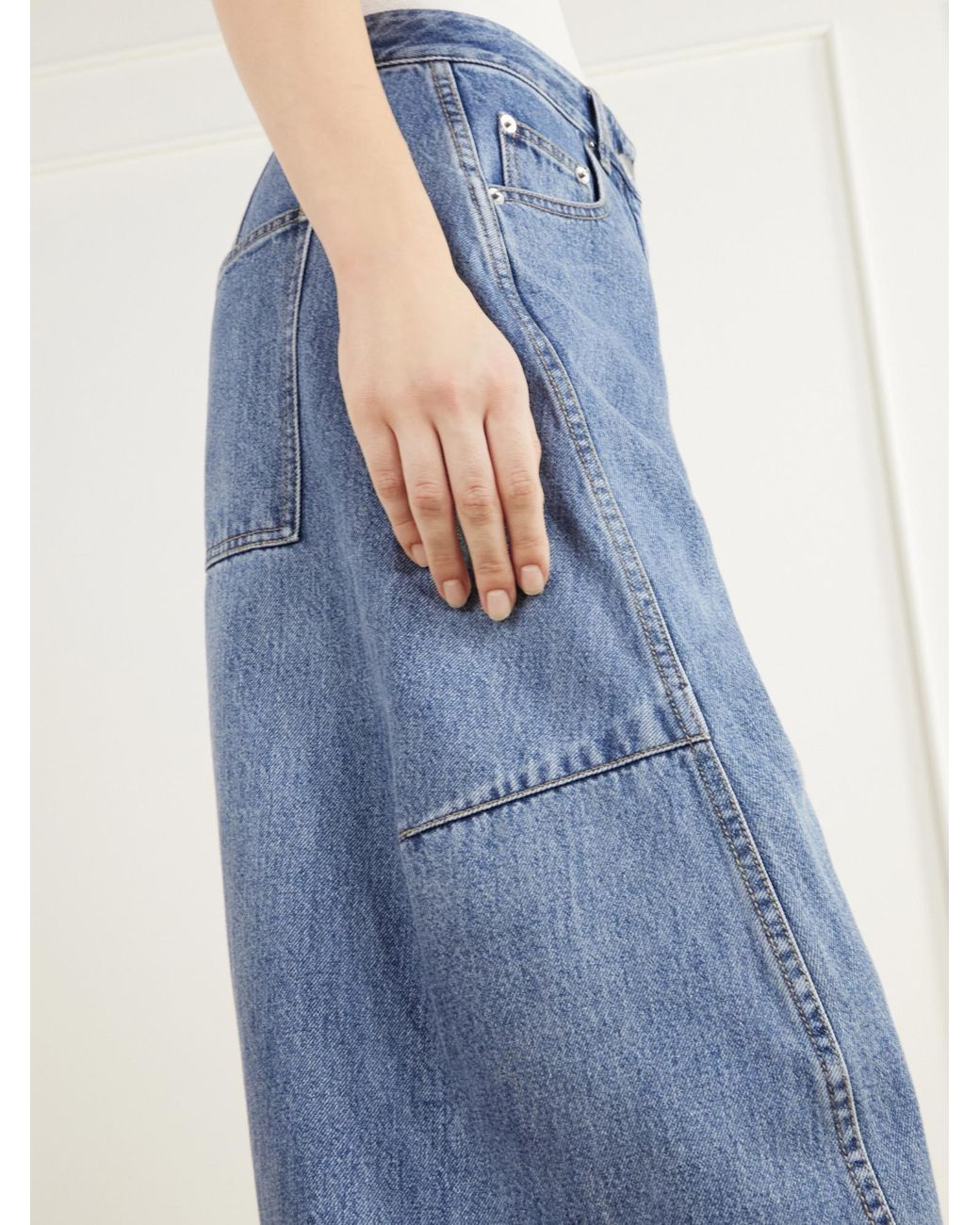 Tibi Blue Wide-Leg Jeans
