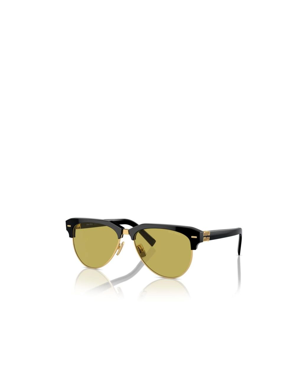 Miu Miu Yellow Eyewear Browline Sunglasses