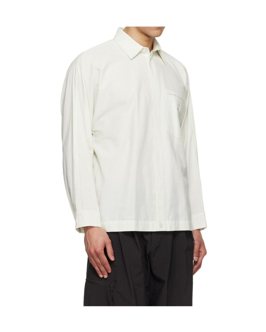 Homme Plissé Issey Miyake White Homme Plissé Issey Miyake Streamline Shirt for men