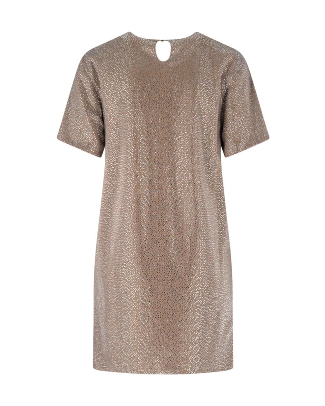 GIUSEPPE DI MORABITO Natural Studded Shift Dress