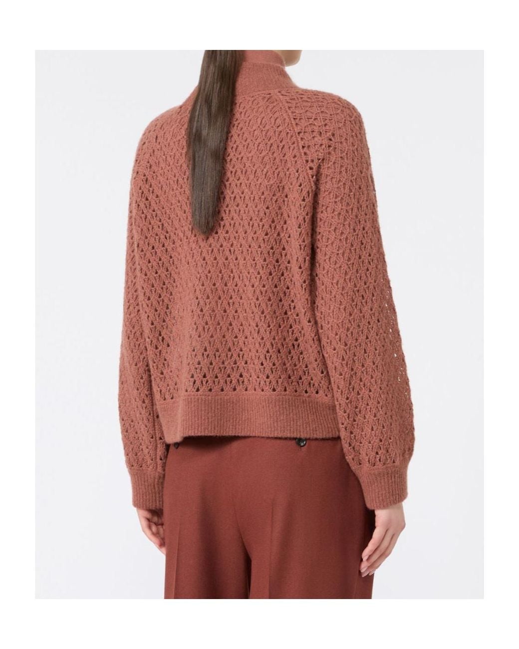 Max Mara Red Logo Detailed Knit Sweater