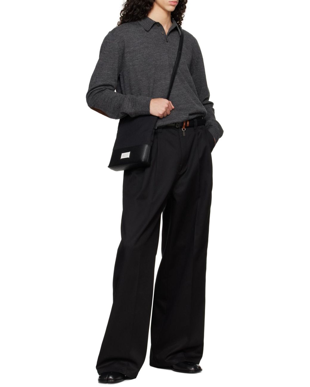 Maison Margiela Black Tabi Lace-Up Shoes for men