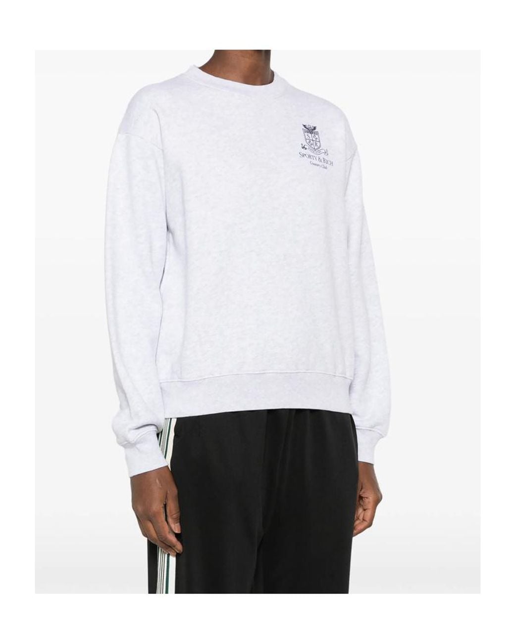 Sporty & Rich White Long-Sleeved Knit Top