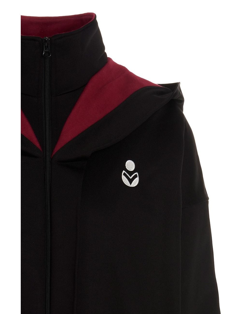 Isabel Marant Black Logo-Print Hooded Jacket