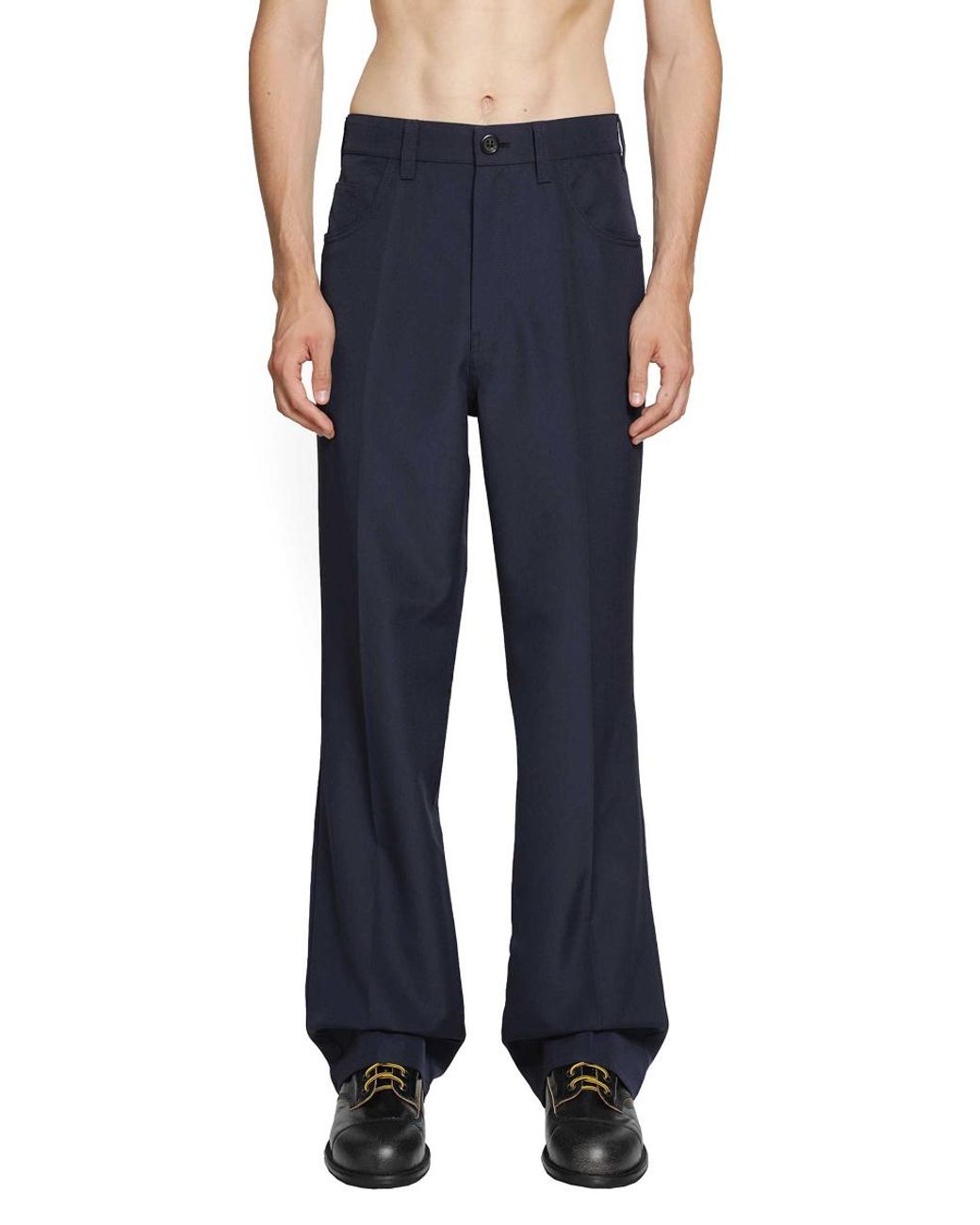 Marni Blue Five-Pocket Flared Trousers for men