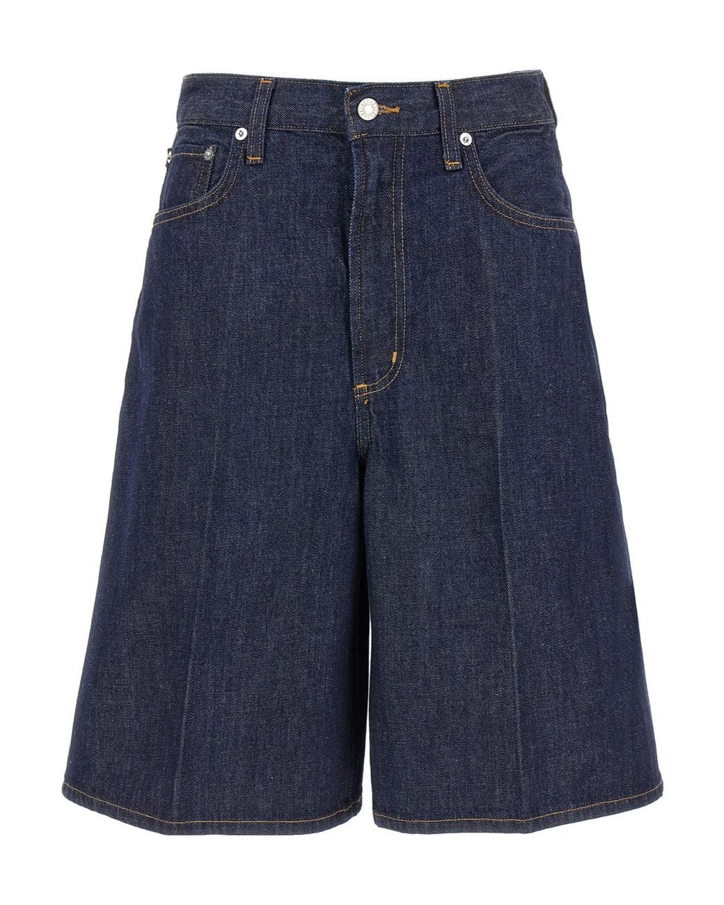 Agolde Blue Nolan Straight Leg Denim Shorts