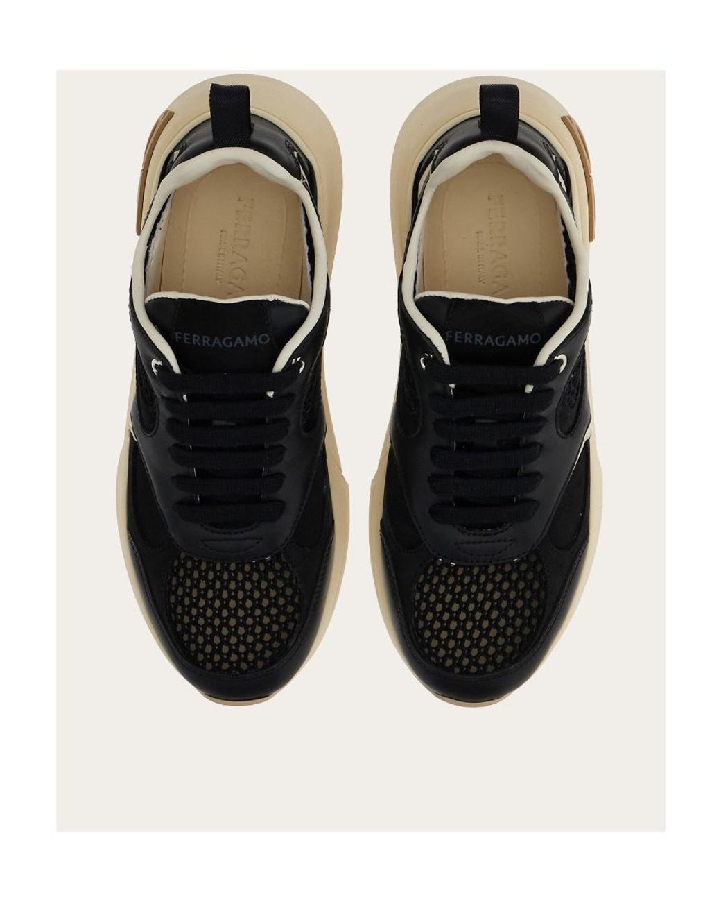 Ferragamo Black Logo Low-Top Sneakers