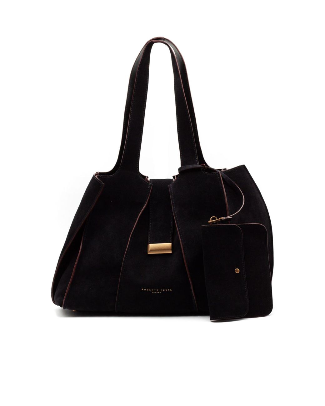 Roberto Festa Black Eloise Softy Tote Bag