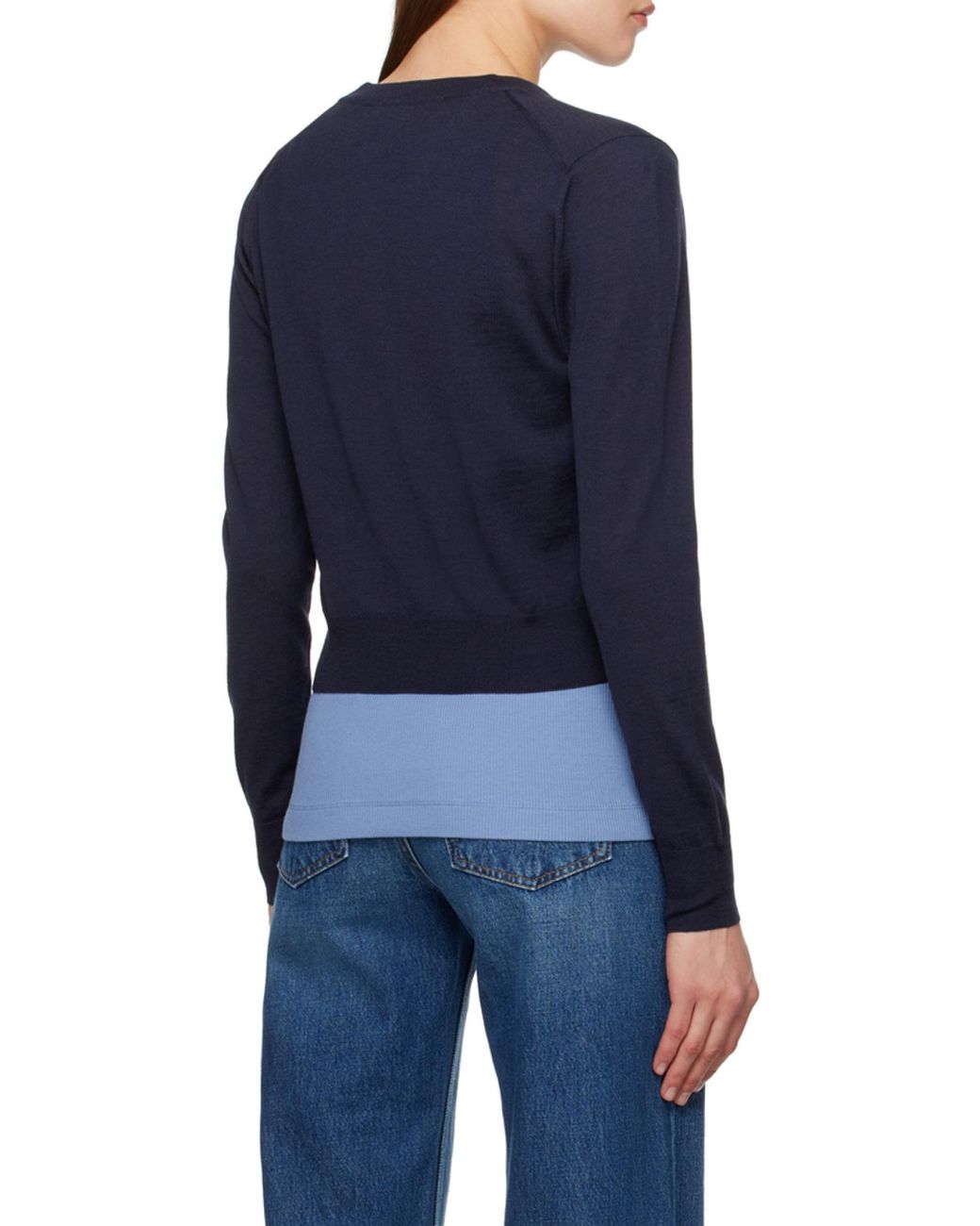 Maison Kitsuné Blue Maison Kitsuné Baby Fox Patch Knit Cardigan
