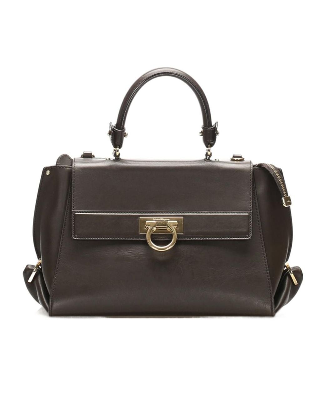 Ferragamo Black Logo Details Handbag