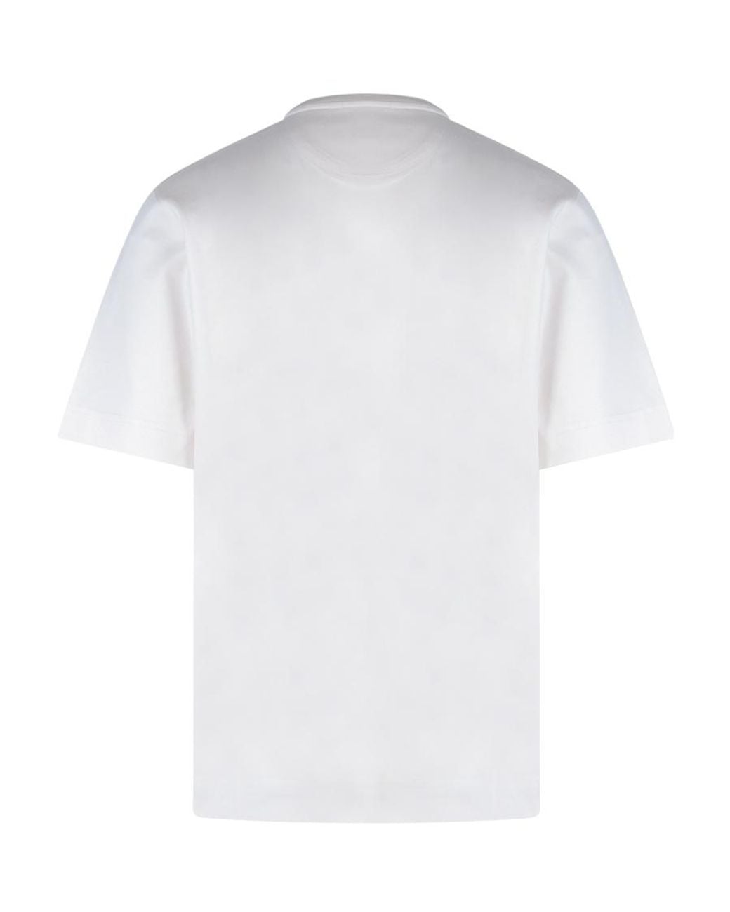 Fendi White Logo-Embroidered Cotton T-Shirt for men