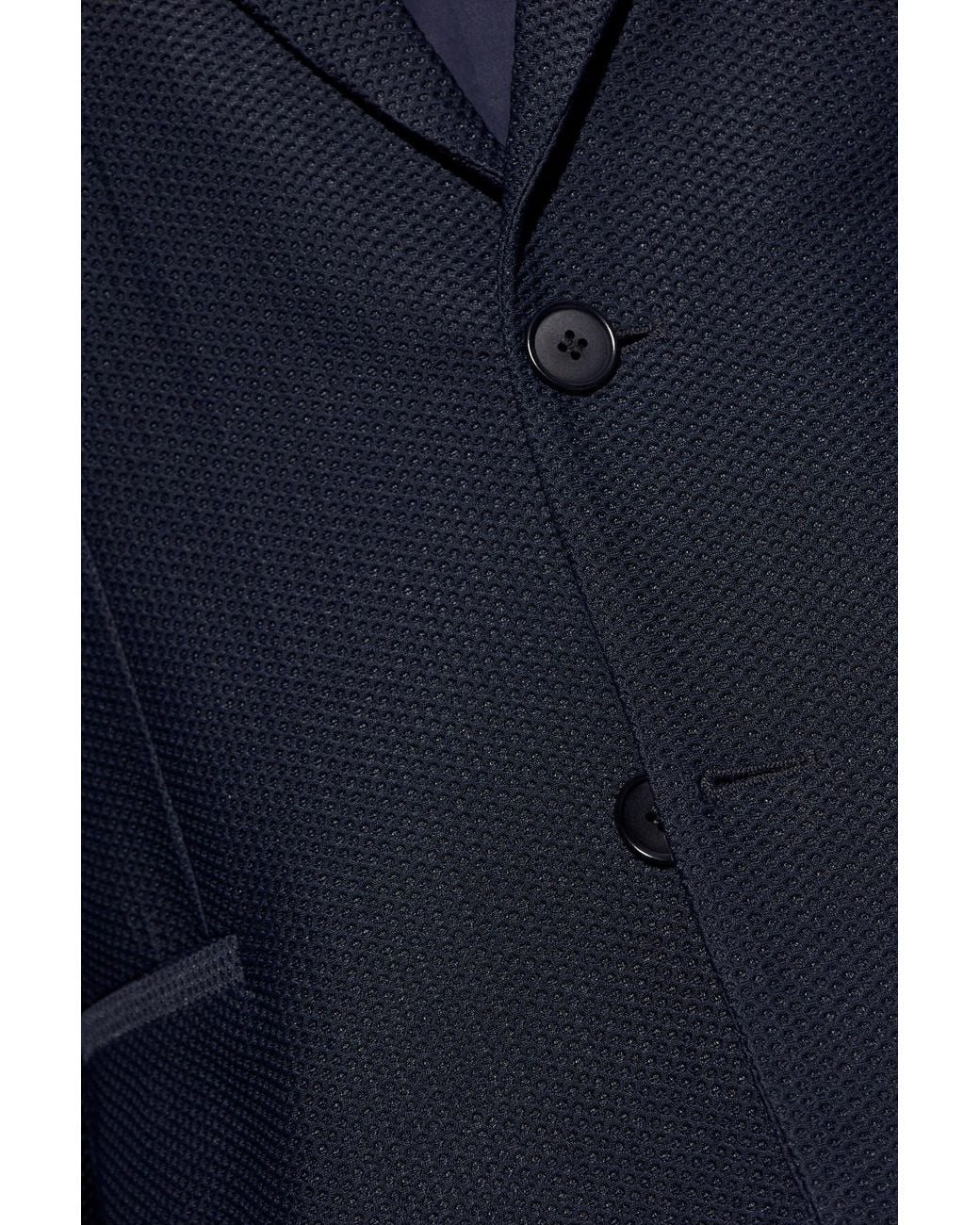 Giorgio Armani Blue Single-Breasted Straight Hem Blazer for men
