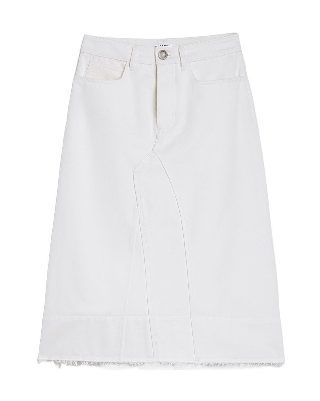 Jil Sander White Denim Skirt