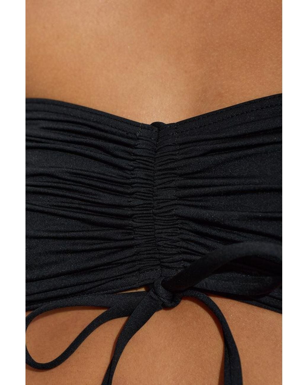 Balmain Black Drawstring Gathered Beach Top