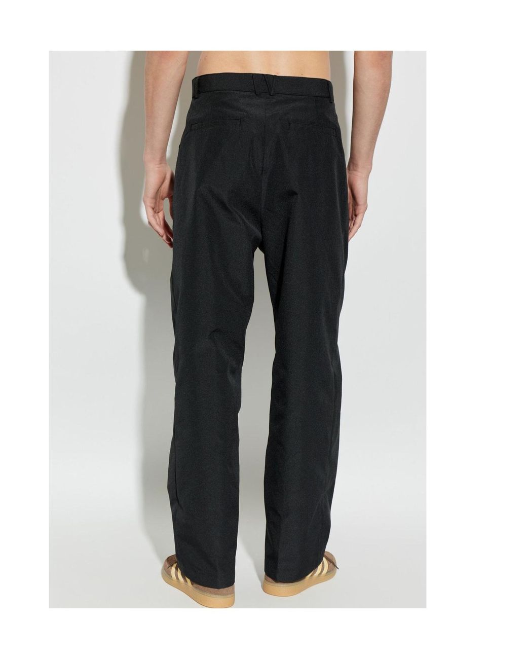 Willy Chavarria Black Wide Leg Pleated Pants for men